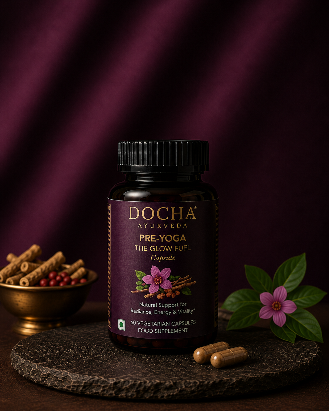 Pre-Yoga & Glow Capsule bottle
