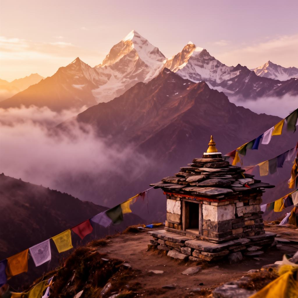 Misty Himalayan ridge at dawn — the heritage behind Docha